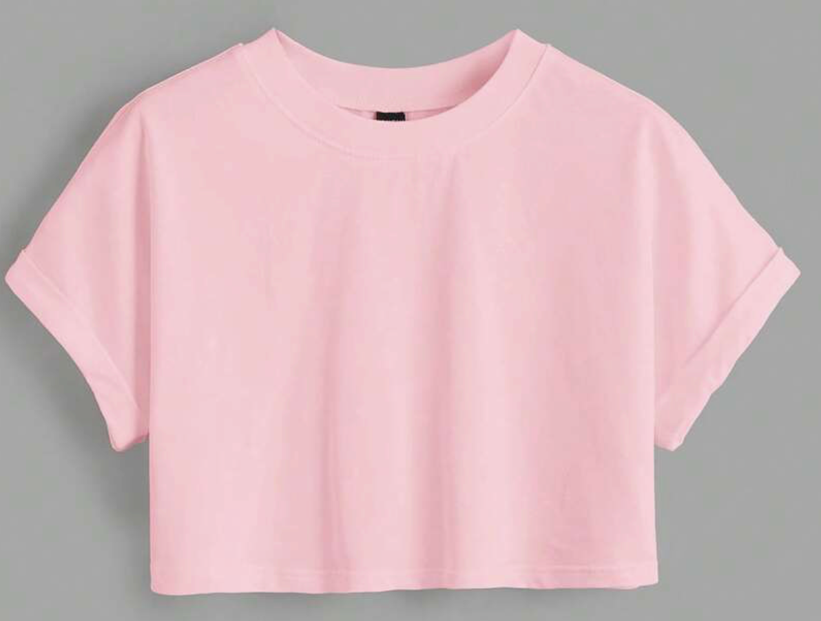 Pink crop top on a gray background Brisbane custom made