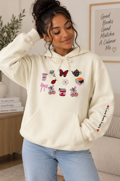 Summer Style Doodles Embroidered Hoodie